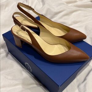 Sarah Flint Emma Sling in cognac calf leather